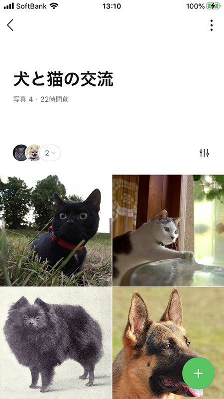 LINE アルバムイメージ iPhone版
