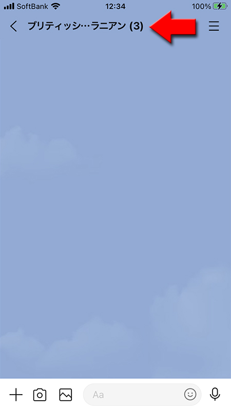 LINE 複数人トークの招待でブロックされていないトーク画面 iphone版