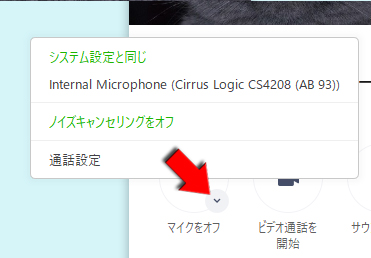 LINE 通話中のマイクの詳細設定 PC版