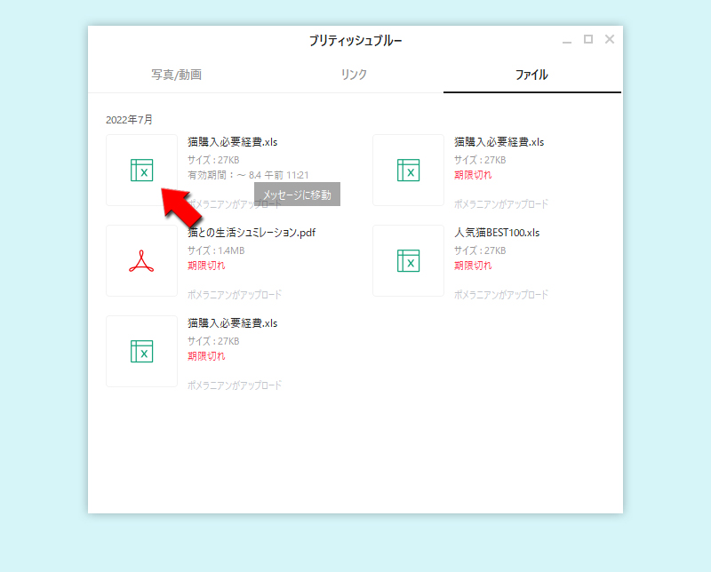 LINE ファイル機能説明 PC版