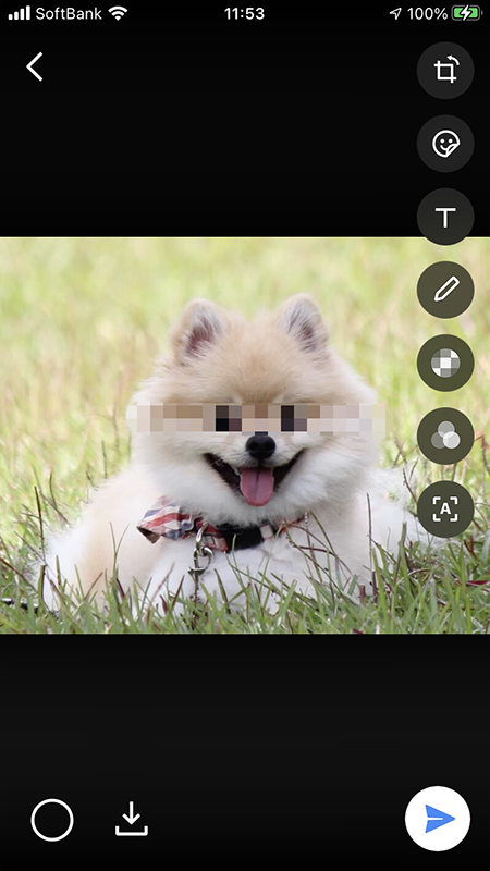 LINE モザイク加工完了 iphone版