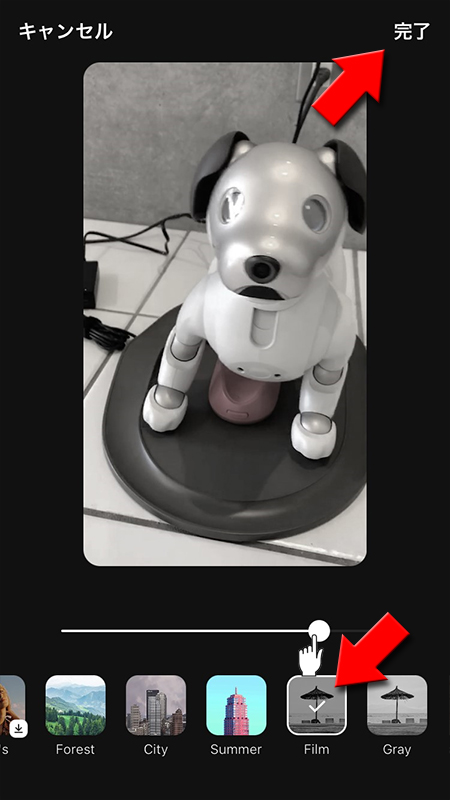 LINE 動画フィルターを指定した画像 iphone版