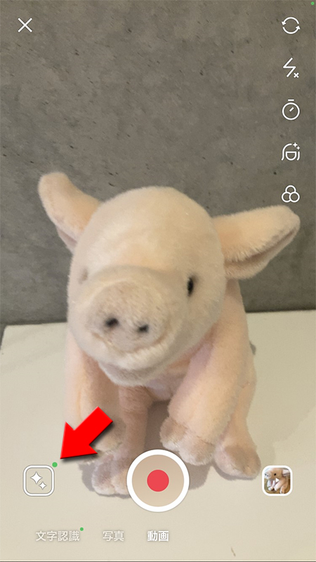 LINE 動画撮影エフェクトボタンを押す iphone版