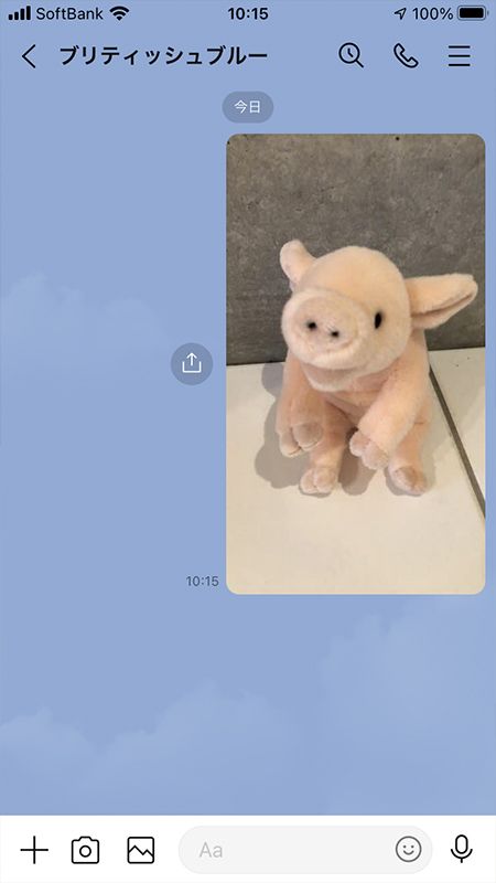 LINE カメラ撮影画像の送信完了 iphone版