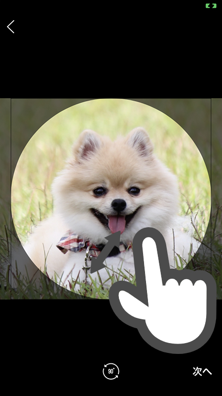 LINE アイコン大きさピンチアウト iphone版