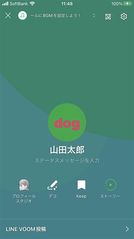 LINE テキストプロフィール表示例スマホのプロフィール iphone版