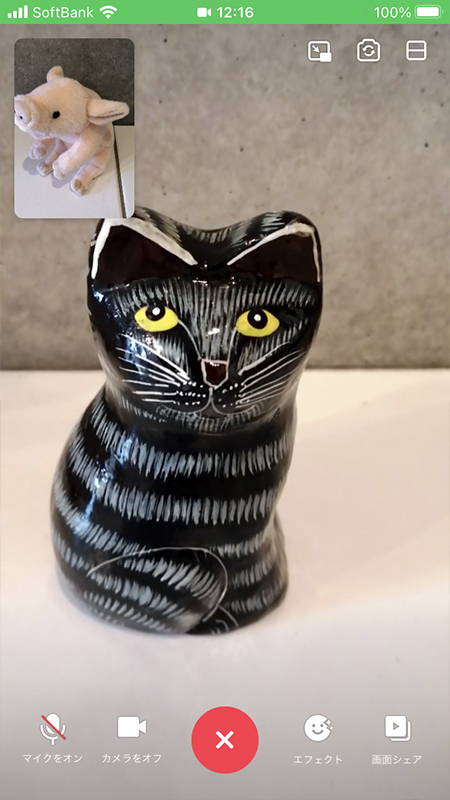 LINE ビデオカメラのマイクがミュート状態 iphone版