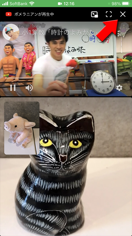 LINE ビデオ通話画面でメンバー全員でYouTube動画を閲覧 iphone版