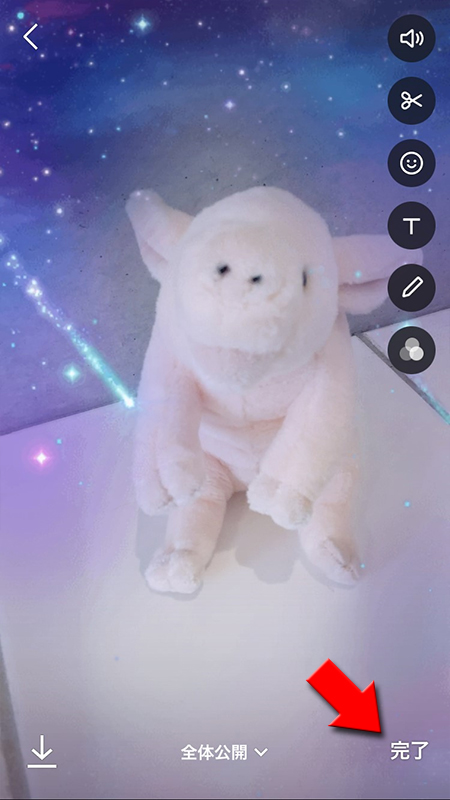 LINE 動画を使ったストーリーを投稿する iphone版